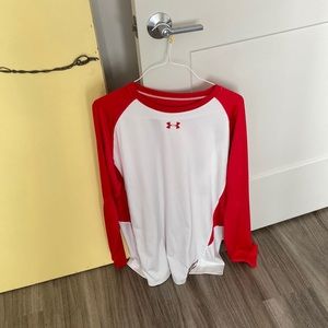 So nice Under Amour shirt never worn red and white